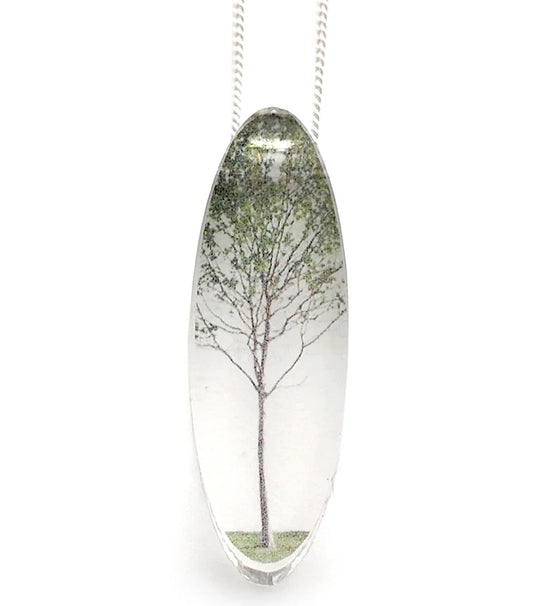Oval Green Tree Necklace