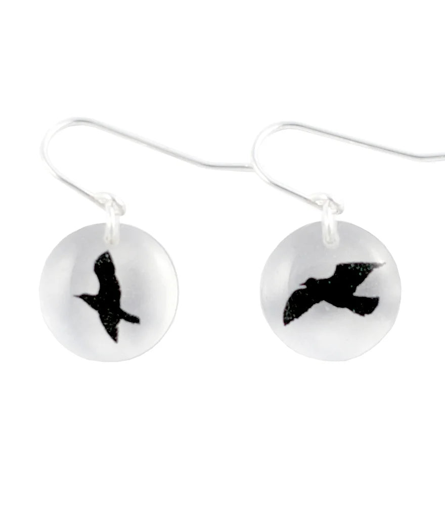 Round Bird Earrings