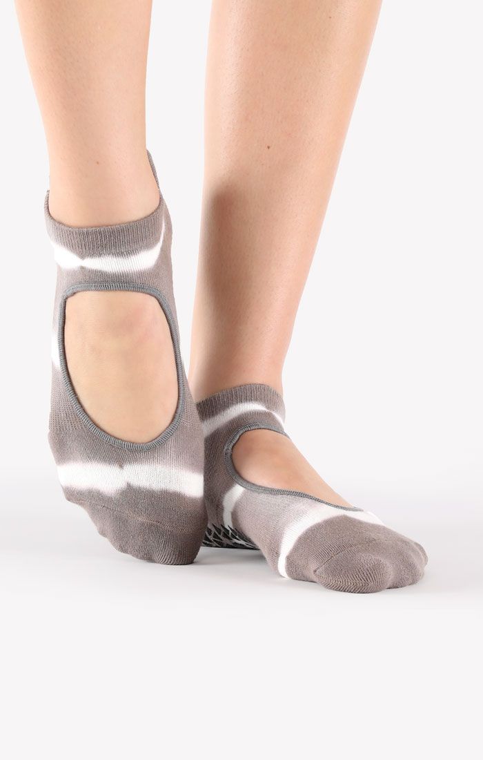 POINTE STUDIO SHIBORI STRAP SOCKS - Tan and White