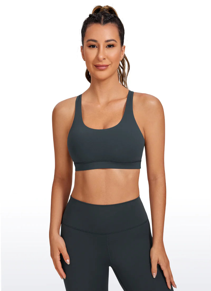 Nakedfeel Bra Cross Back - Dökkgrár - Frá Crz Yoga