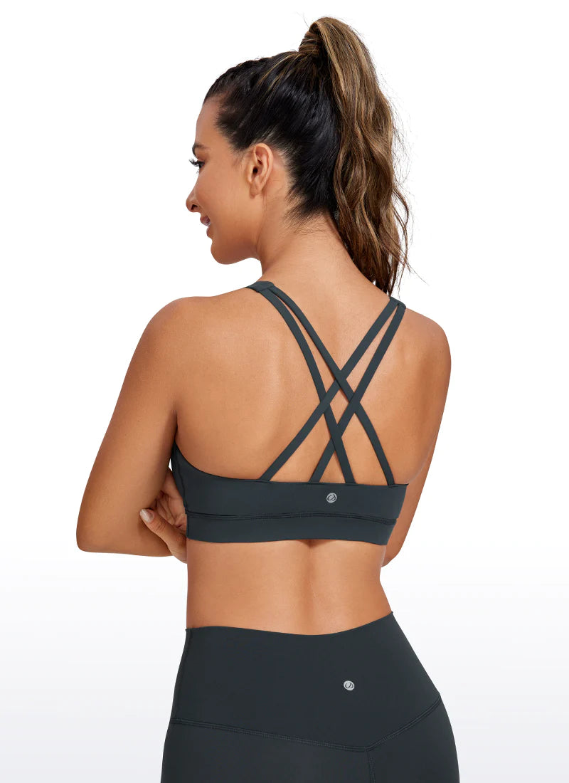 Nakedfeel Bra Cross Back - Dökkgrár - Frá Crz Yoga