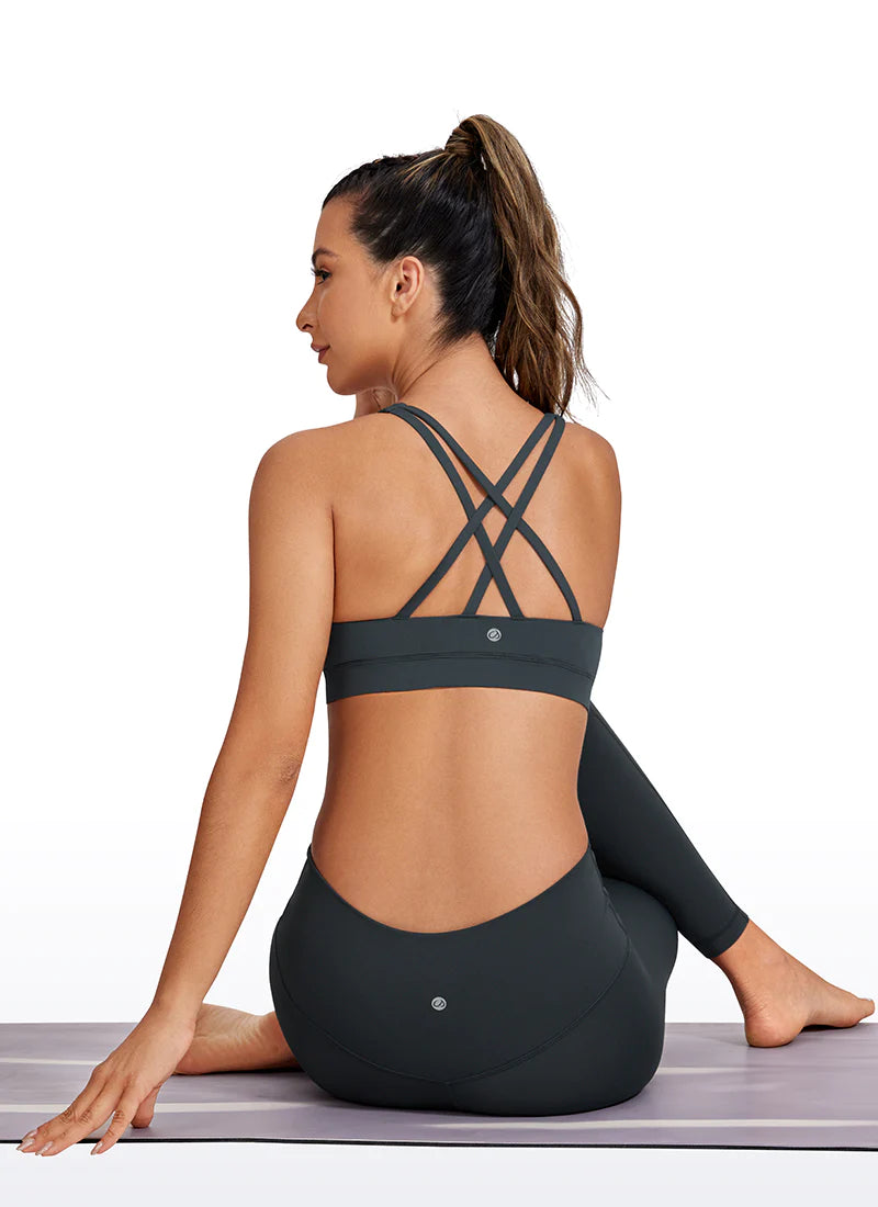 Nakedfeel Bra Cross Back - Dökkgrár - Frá Crz Yoga