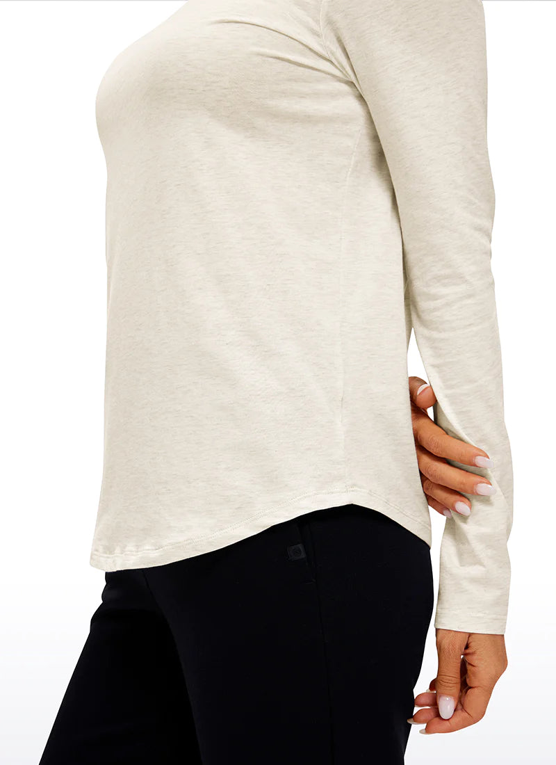 Pima Cotton Workout Long Sleeve - Hvítur - Crz yoga