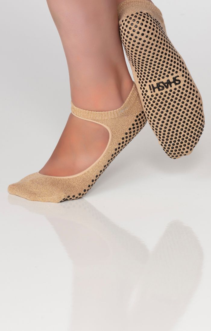 SHASHI SWEET METTALIC SOCKS - CHAMPAGNE