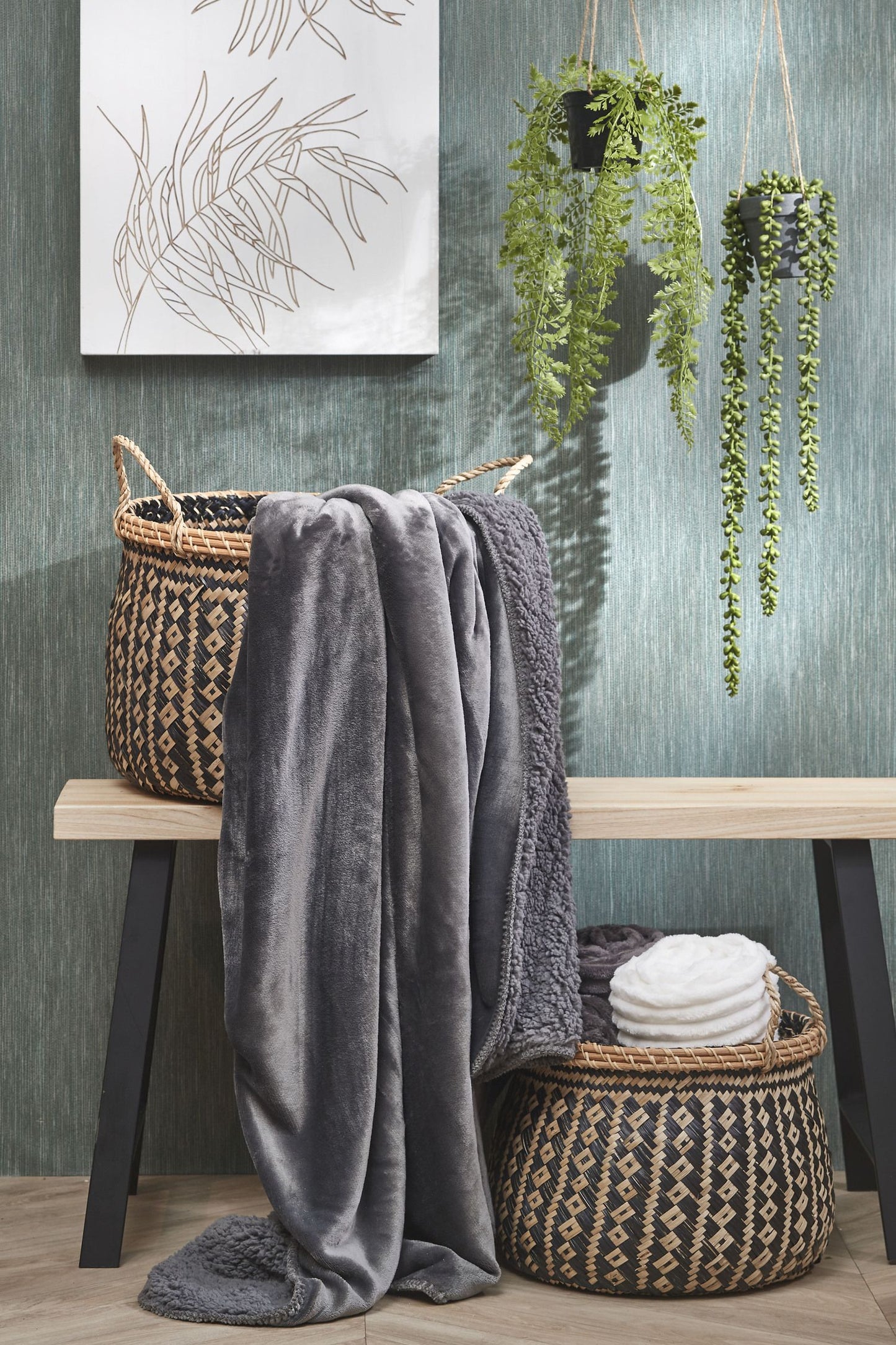IN THE MOOD MARDY FLEECE BLANKET - L200 X B150 CM - POLYESTER - ANTRACIET