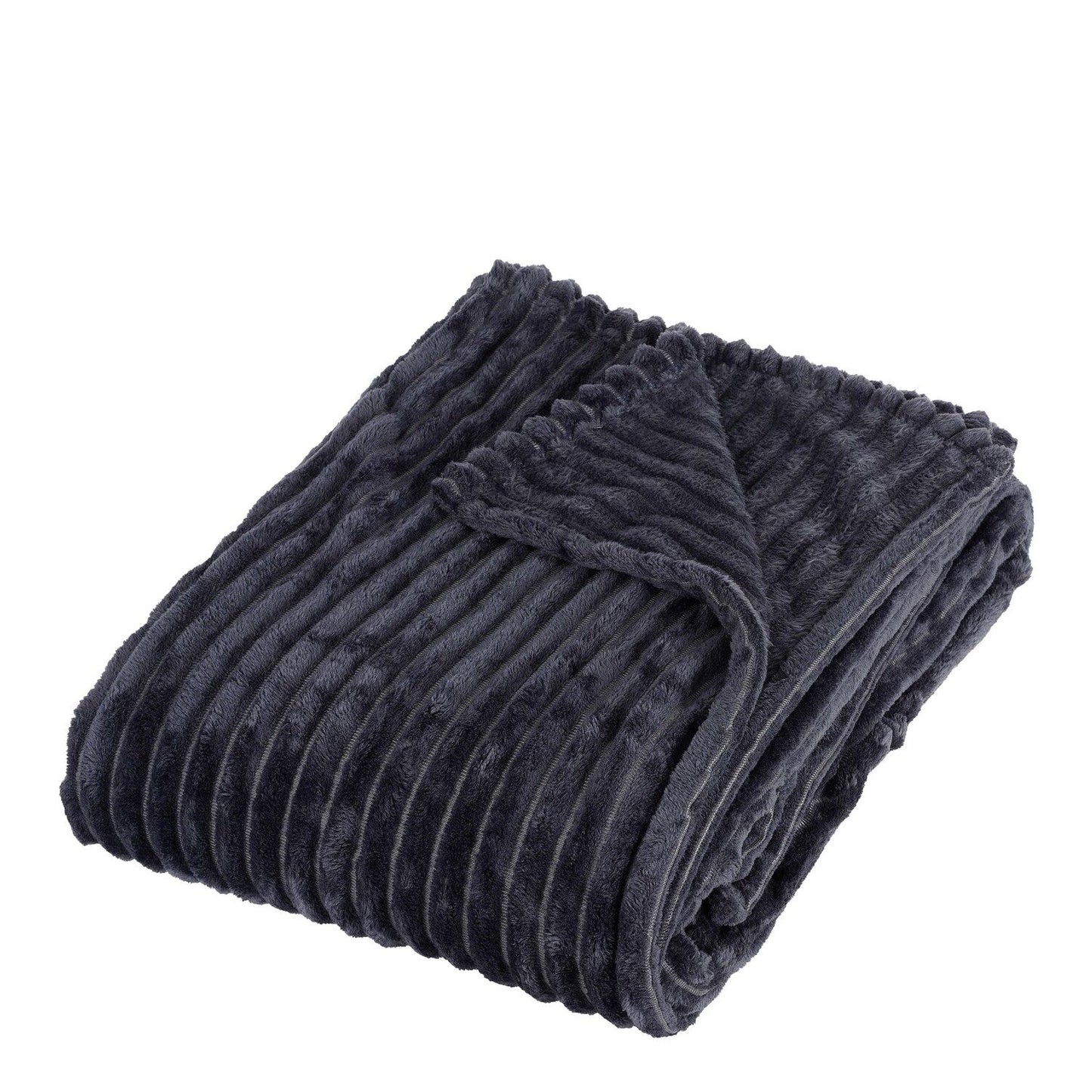 IN THE MOOD LORENS FLEECE BLANKET - L180 X B130 CM - POLYESTER - DARK BLUE