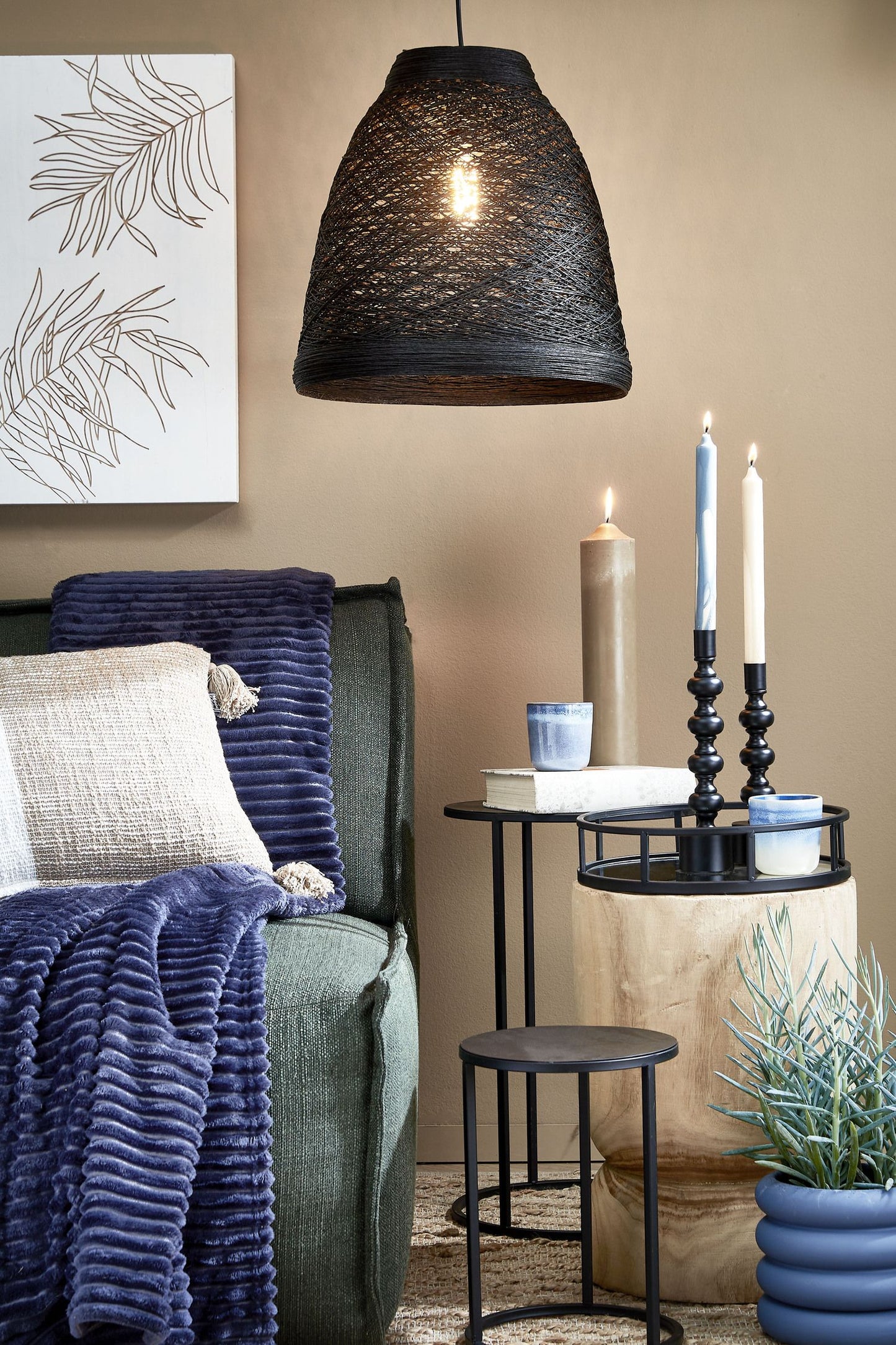IN THE MOOD LORENS FLEECE BLANKET - L180 X B130 CM - POLYESTER - DARK BLUE