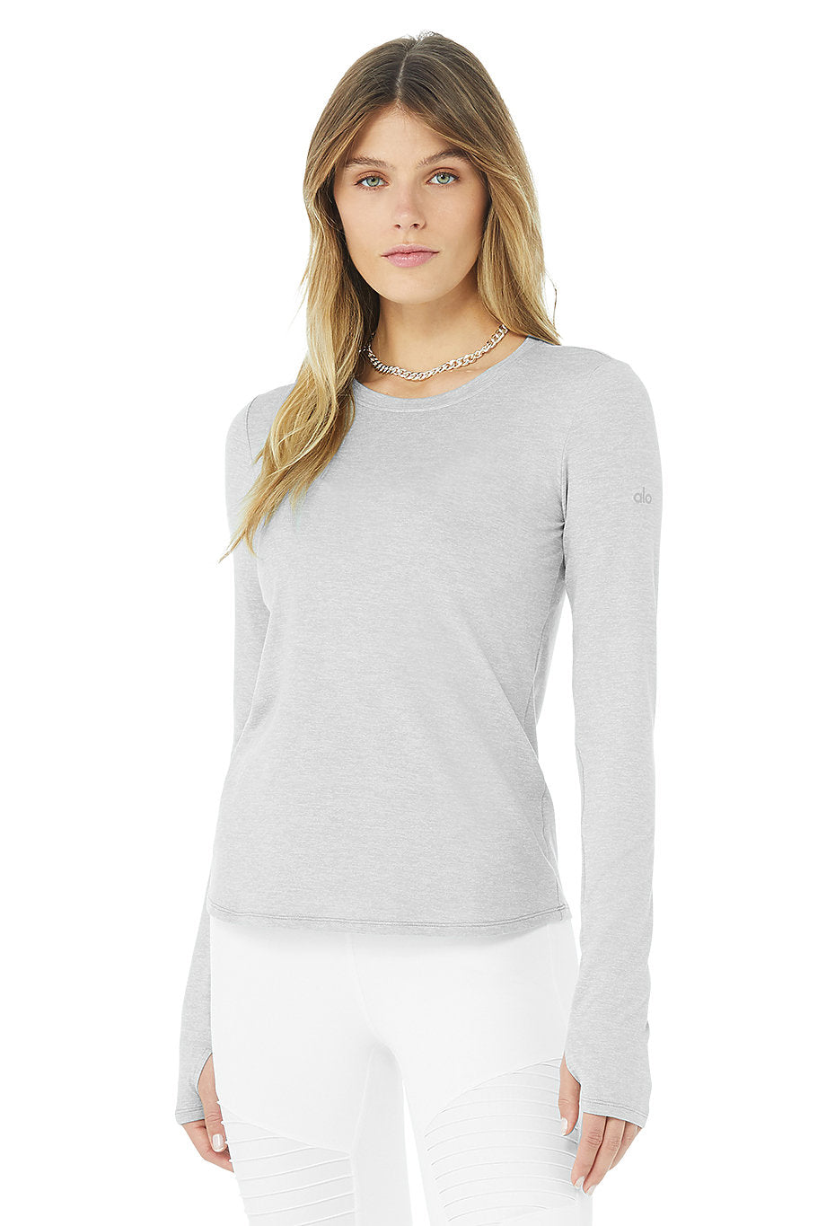 ALO ALOSOFT FINESSE LONG SLEEVE - ZINC
