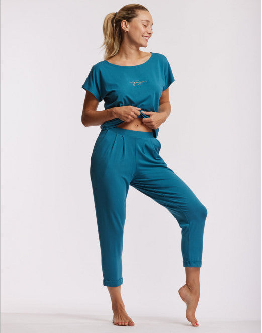 TEMPS DANSE AVA YOGI T-SHIRT - CARAIBES BLUE