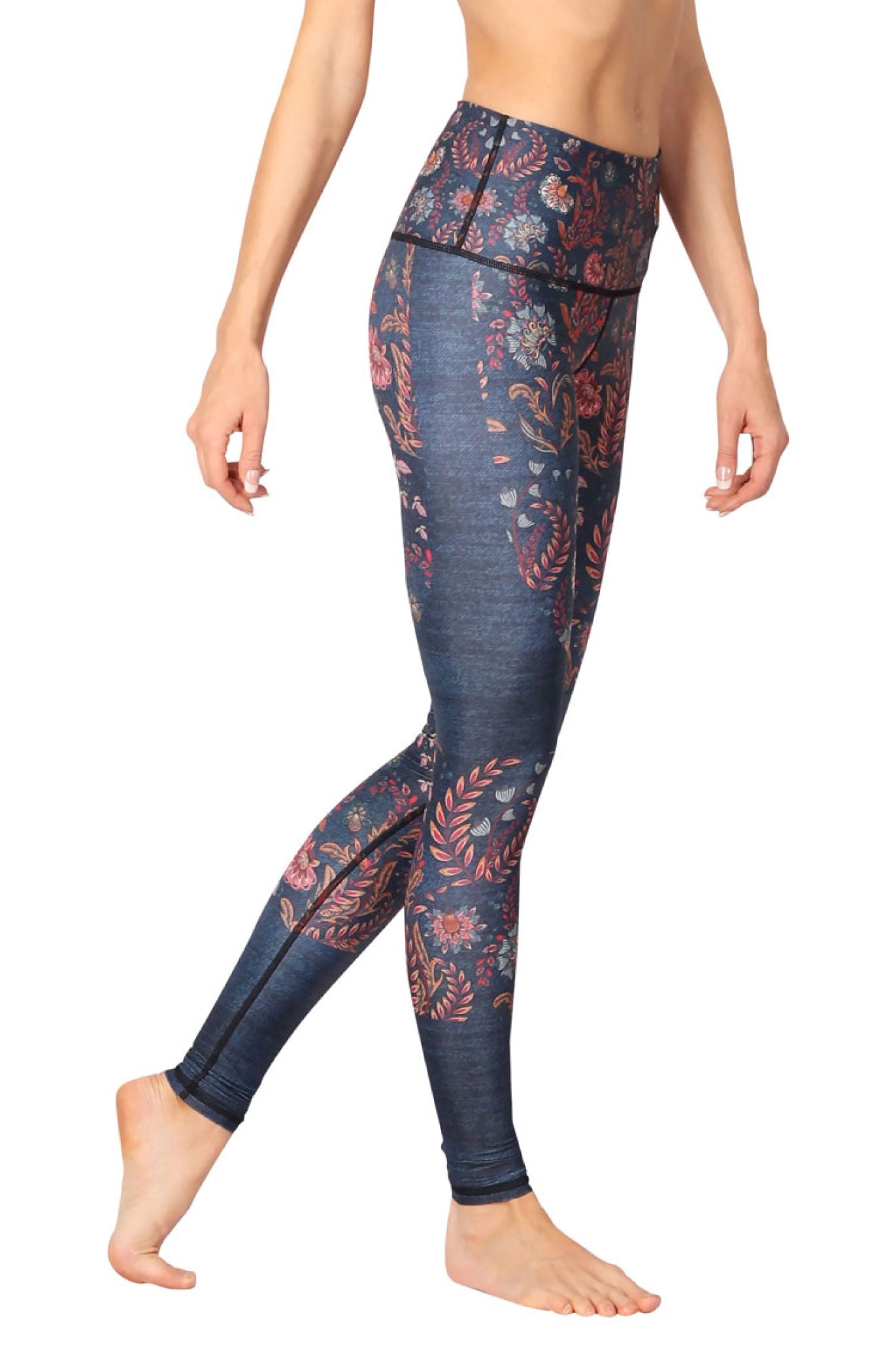 YOGA DEMOCRACY PRINTED LEGGINGS - FESTIVAL DENIM