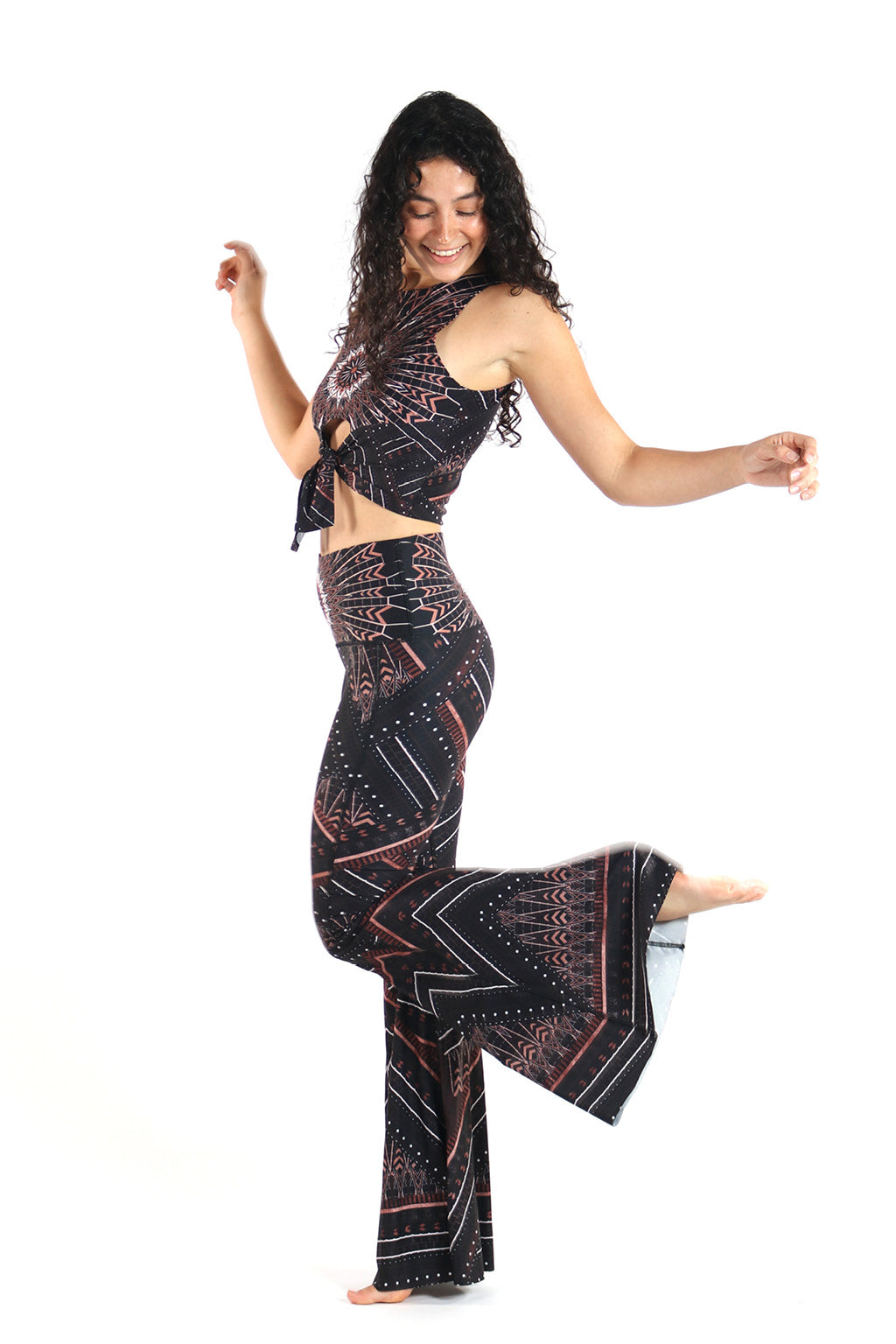 YOGA DEMOCRACY PRINTED BELL BOTTOMS - HUMBLE WARRIOR