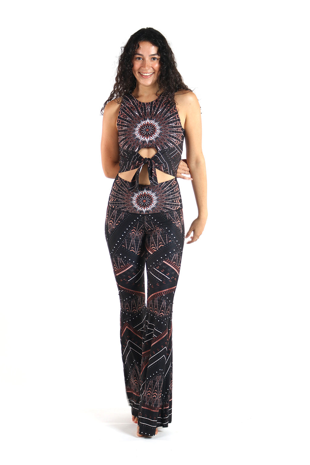 YOGA DEMOCRACY PRINTED BELL BOTTOMS - HUMBLE WARRIOR