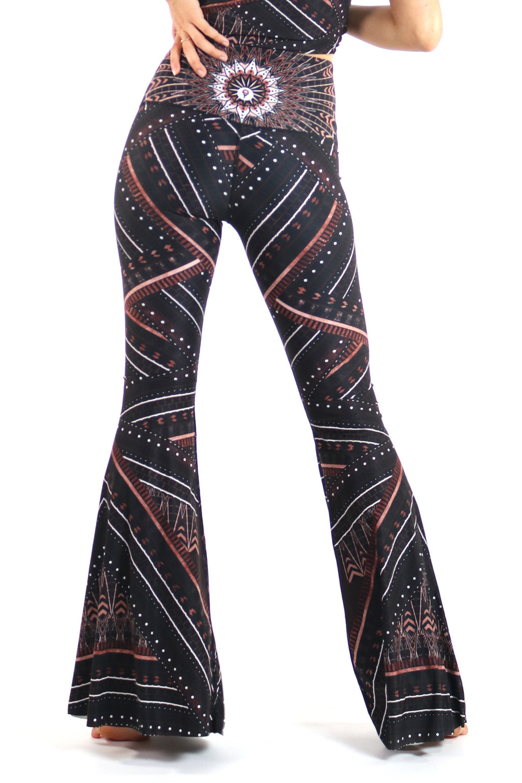 YOGA DEMOCRACY PRINTED BELL BOTTOMS - HUMBLE WARRIOR