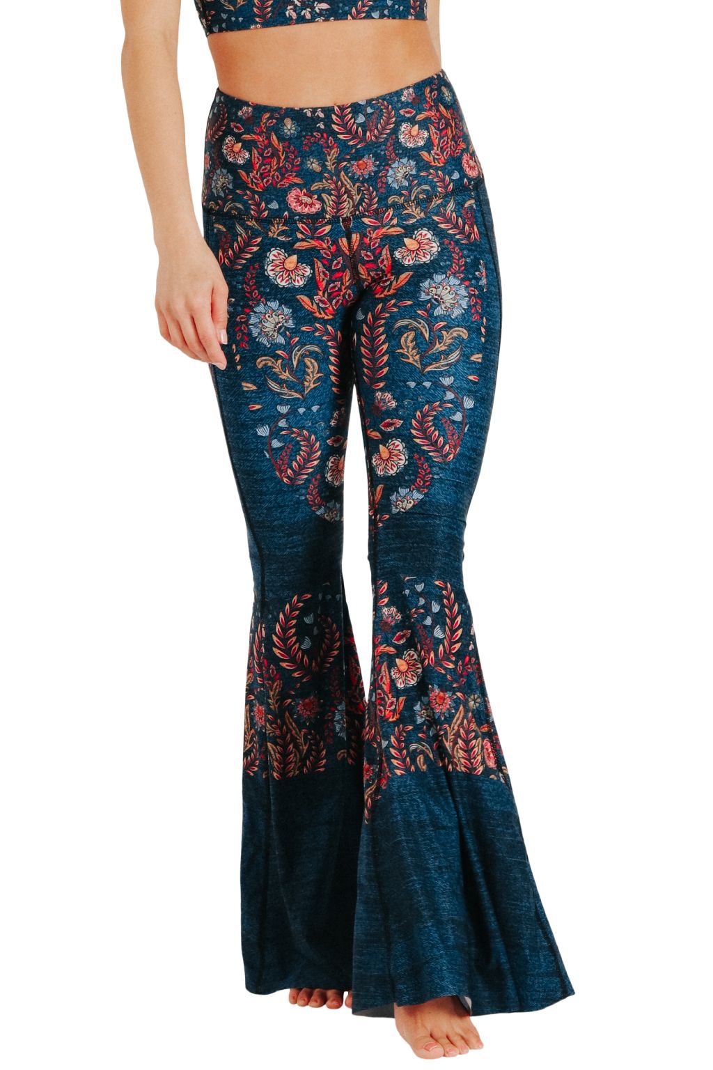 YOGA DEMOCRACY PRINTED BELL BOTTOMS - FESTIVAL DENIM