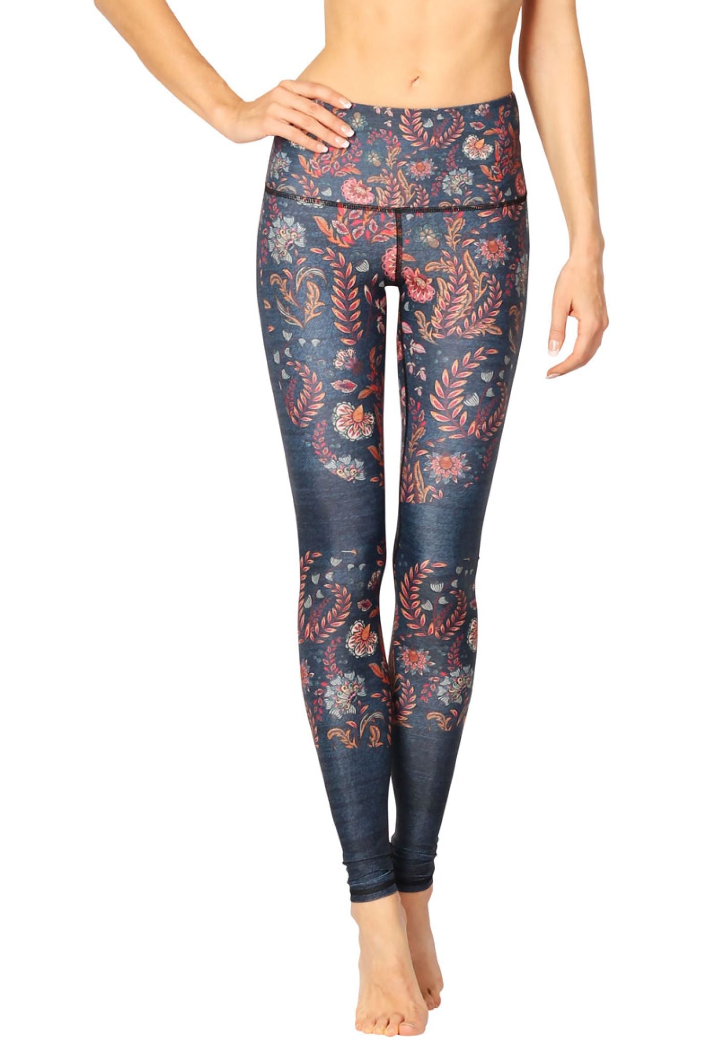YOGA DEMOCRACY PRINTED LEGGINGS - FESTIVAL DENIM