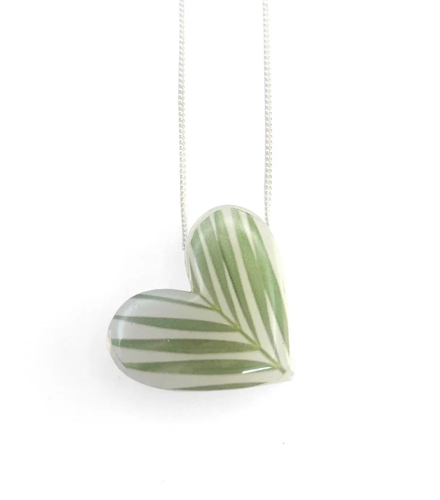 White Heart Palm Necklace