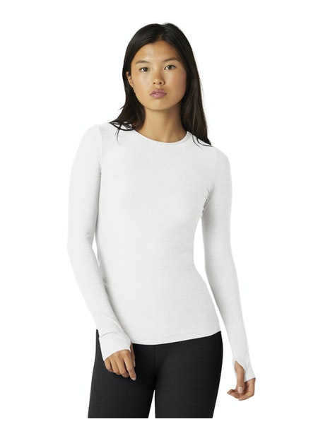 FEATHERWEIGHT CLASSIC CREW PULLOVER - BEYOND YOGA - HVÍTUR