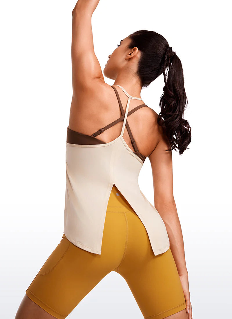 Lightweight Halter Tie Back Tank  - White Opal - Crz Yoga