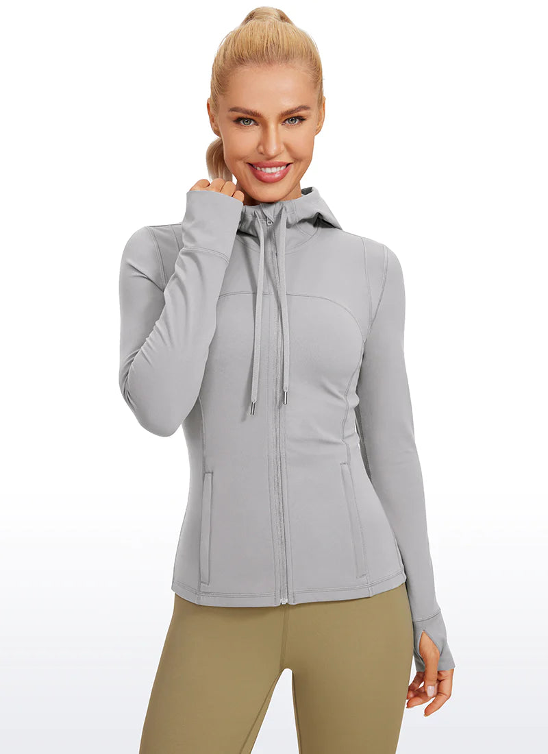 Butterluxe Full Zip Pocketed Hoodies Thumb Holes