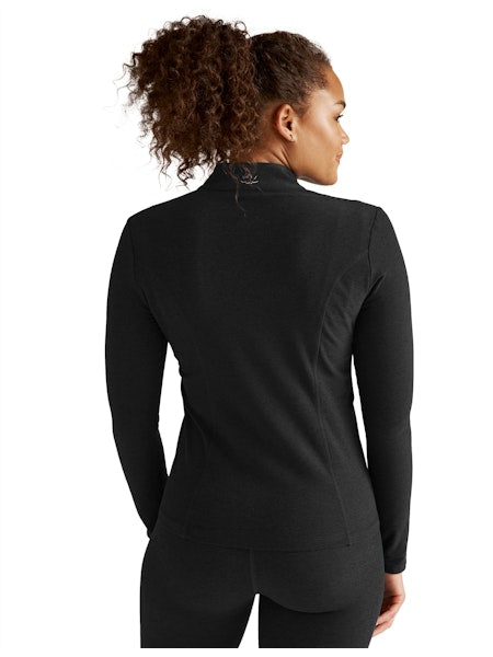 SPACEDYE ON THE GO MOCK NECK JACKET - Beyond Yoga (DARKEST NIGHT)