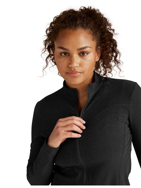 SPACEDYE ON THE GO MOCK NECK JACKET - Beyond Yoga (DARKEST NIGHT)