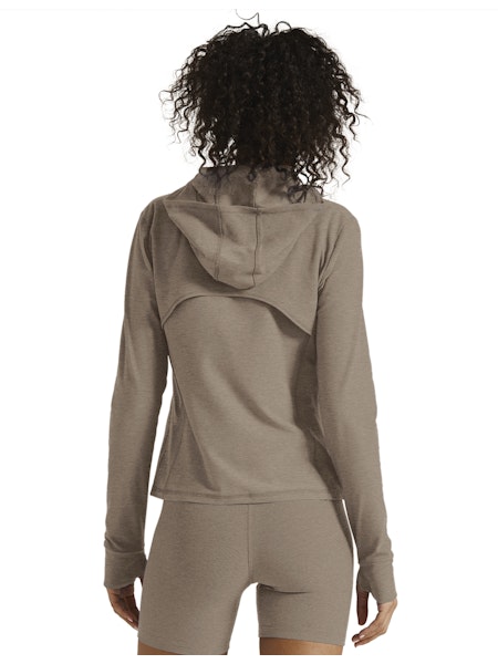 SPACEDYE HIGH ENEGRY HOODIE - Beyond Yoga (BIRCH HEATHER)