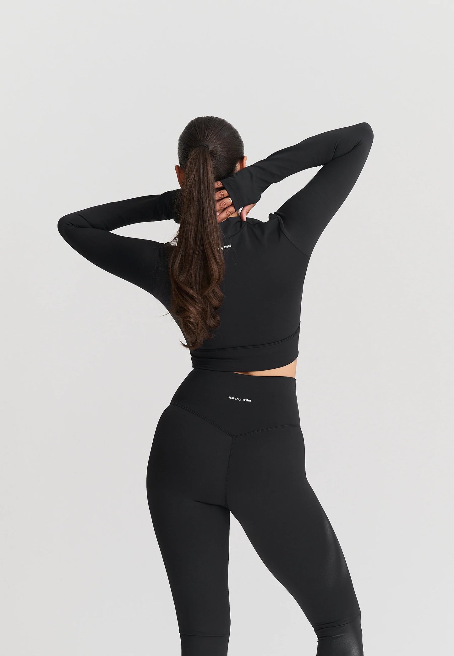 Softsculpt Bolero Long Sleeve Top - Black - Sisterly tripe