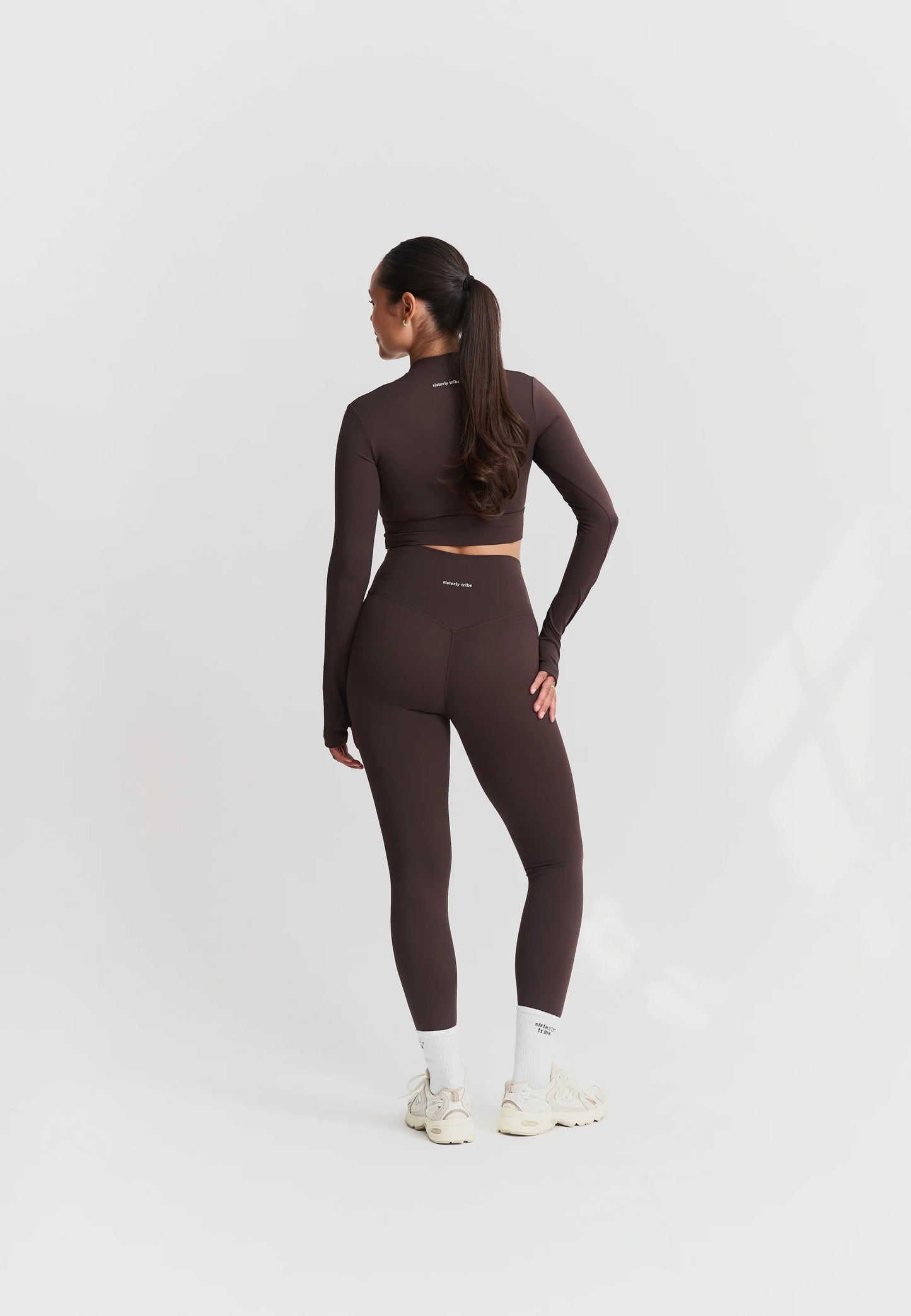 Softsculpt Bolero Long Sleeve Top - Espresso - Sisterly tripe