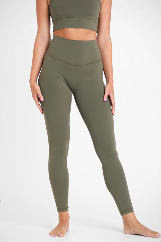 HIGH-WAIST LEGGING - NO-FRONT SEAM (Grænn) - Zencore Yoga