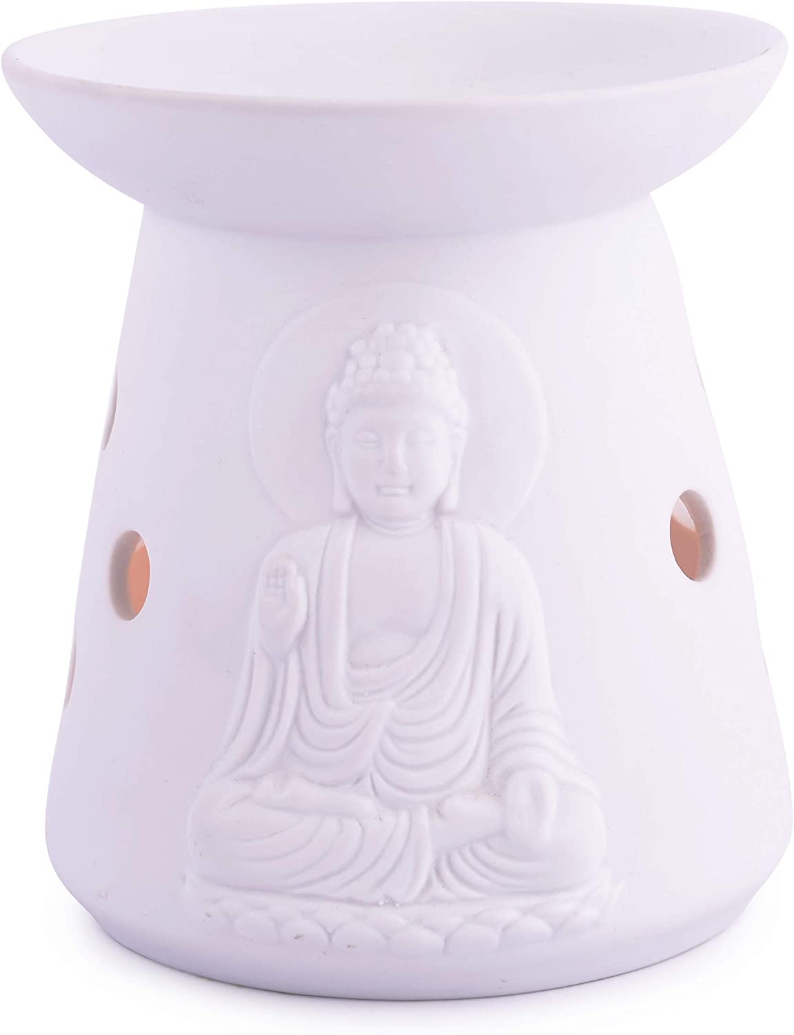 DRW Lampada da tavolo con Buddha in resina dorato e nero 28 x 60 cm