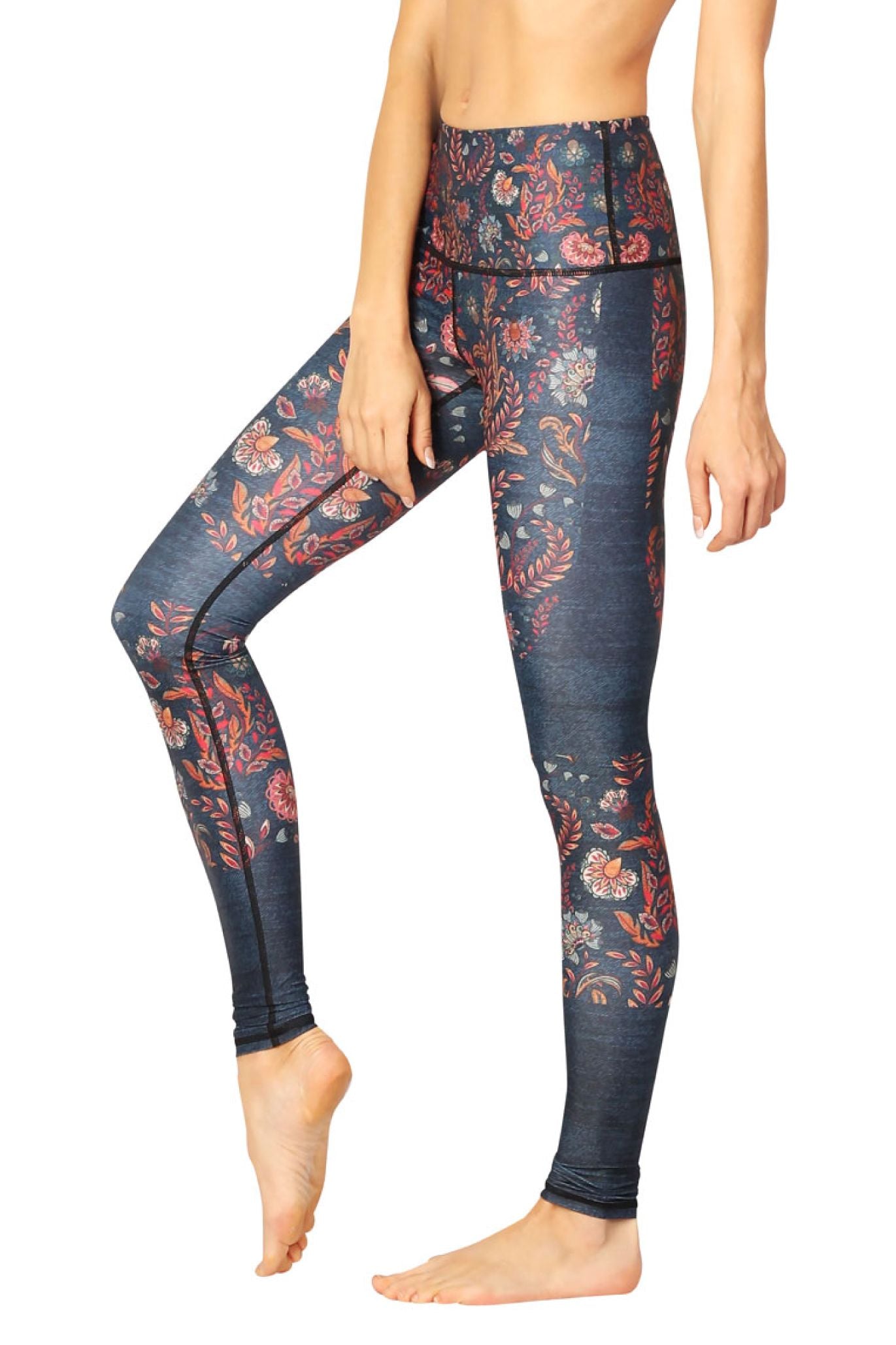 YOGA DEMOCRACY PRINTED LEGGINGS - FESTIVAL DENIM